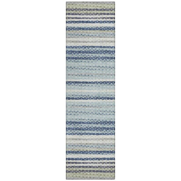 Chantille Machine Washable Indoor/Outdoor Abstract ACN2823 Spa 2 ft. x 7 ft. Runner Rug