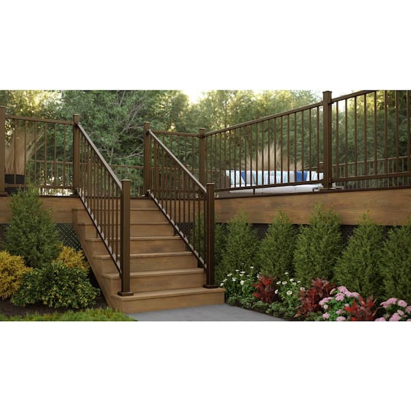 Inspire Railing 32.5 in. H x 4 ft. W Aluminum Brown Stair Panel with Brackets
