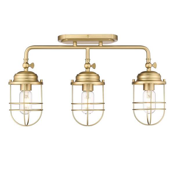 Golden Lighting - Seaport 8.13 in. 3-Light Brushed Champagne Bronze Vanity Light