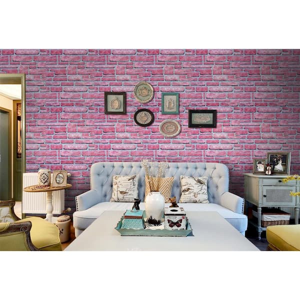 Falkirk Jura III 1/4 in. x 28 in. x 30 in. Peel & Stick Red Faux Brick PE Foam Decorative Wall Paneling (5-Pack)