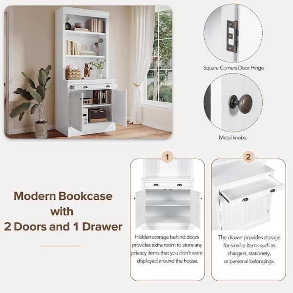 Harper & Bright Designs 83.4 in. Tall White Wood Accent Harper & Bright Designs 83.4 in. Tall White Wood Accent
