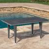 Noble House Gloria Gray Rectangular Faux Rattan Outdoor Patio Dining Table 7407