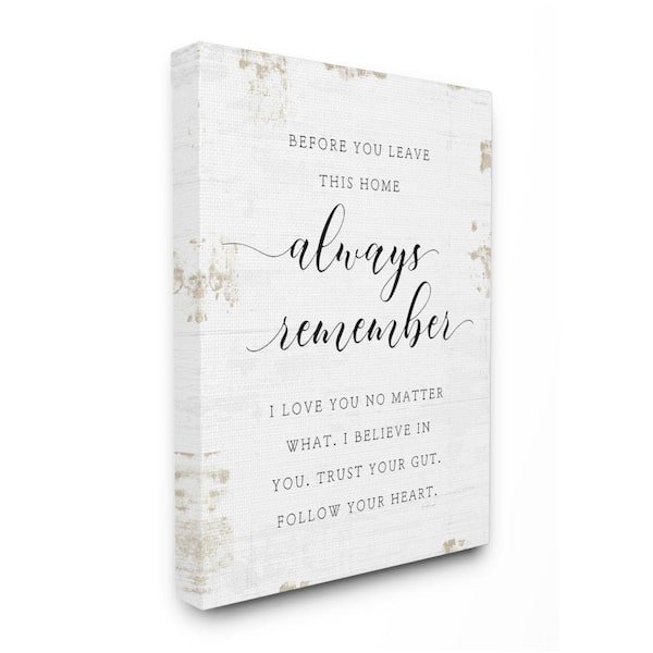 Stupell Industries "Always Follow Your Heart Phrase Country Charm" by Jennifer Pugh Unframed Country Canvas Wall Art Print 30 in. x 40 in.