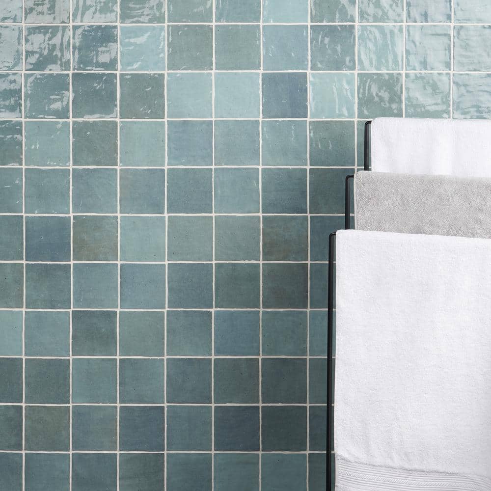 Kingston Turquoise 4x4 Glossy Ceramic Wall Tile