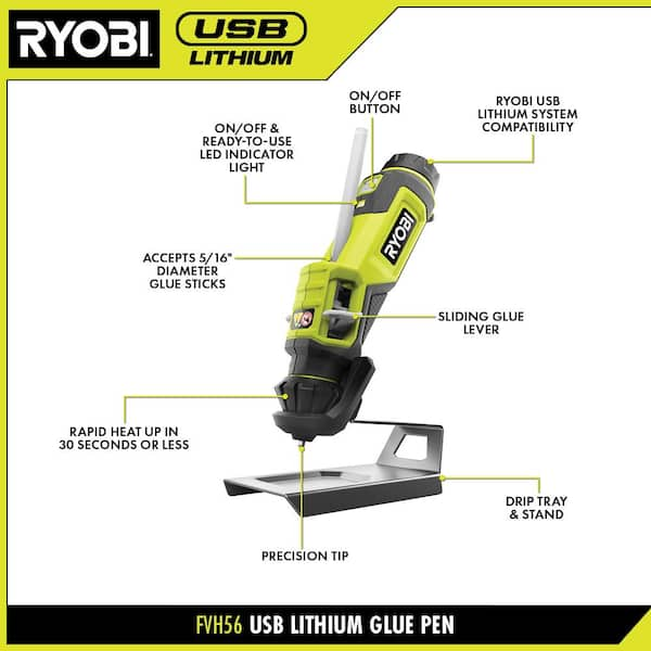 Mini-scie 4V RYOBI RCT4-120G - Câble USB C - 1 batterie 2,0 Ah