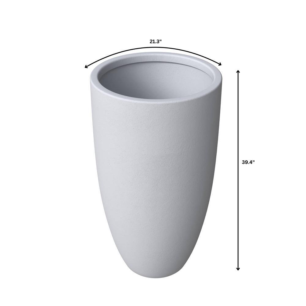 Crete 39" Aged Concrete Fiberstone Tapered Round Planter Pot
