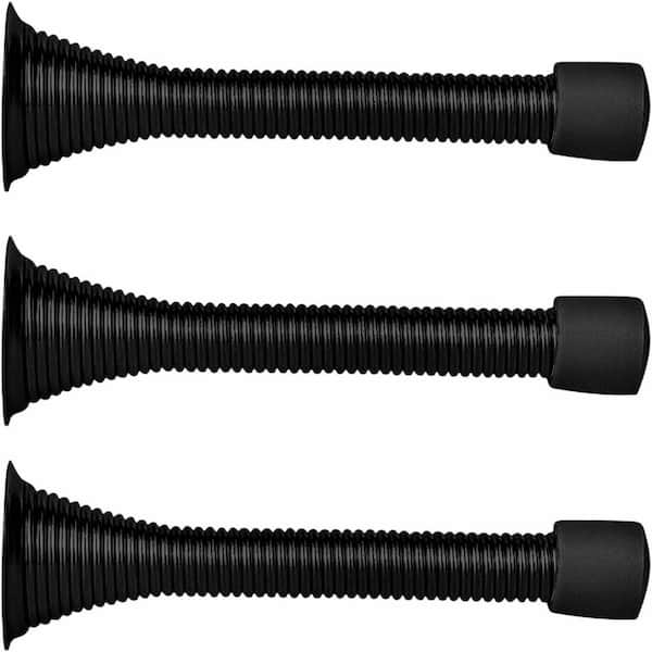 Spring Door Stopper with Rubber Tip : Flexible Spring Bumper : Wall Protection : Easy Installation
