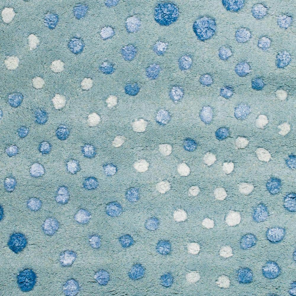 Light Blue Wool and Viscose Tufted Handmade Rug, 2' x 3'