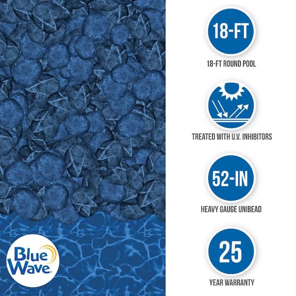 Blue Wave Nl517-40 Pebble Cove 18-ft Round Heavy Gauge Unibead Liner - 52-in