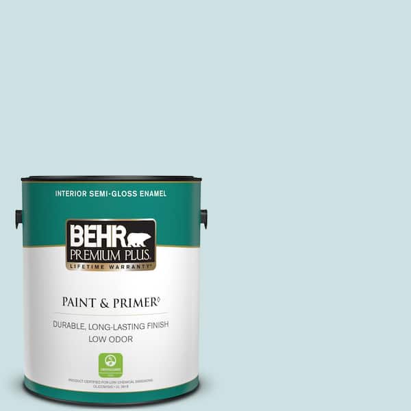 BEHR PREMIUM PLUS 1 gal. #S450-1 Beach Foam Semi-Gloss Enamel Low Odor Interior Paint & Primer