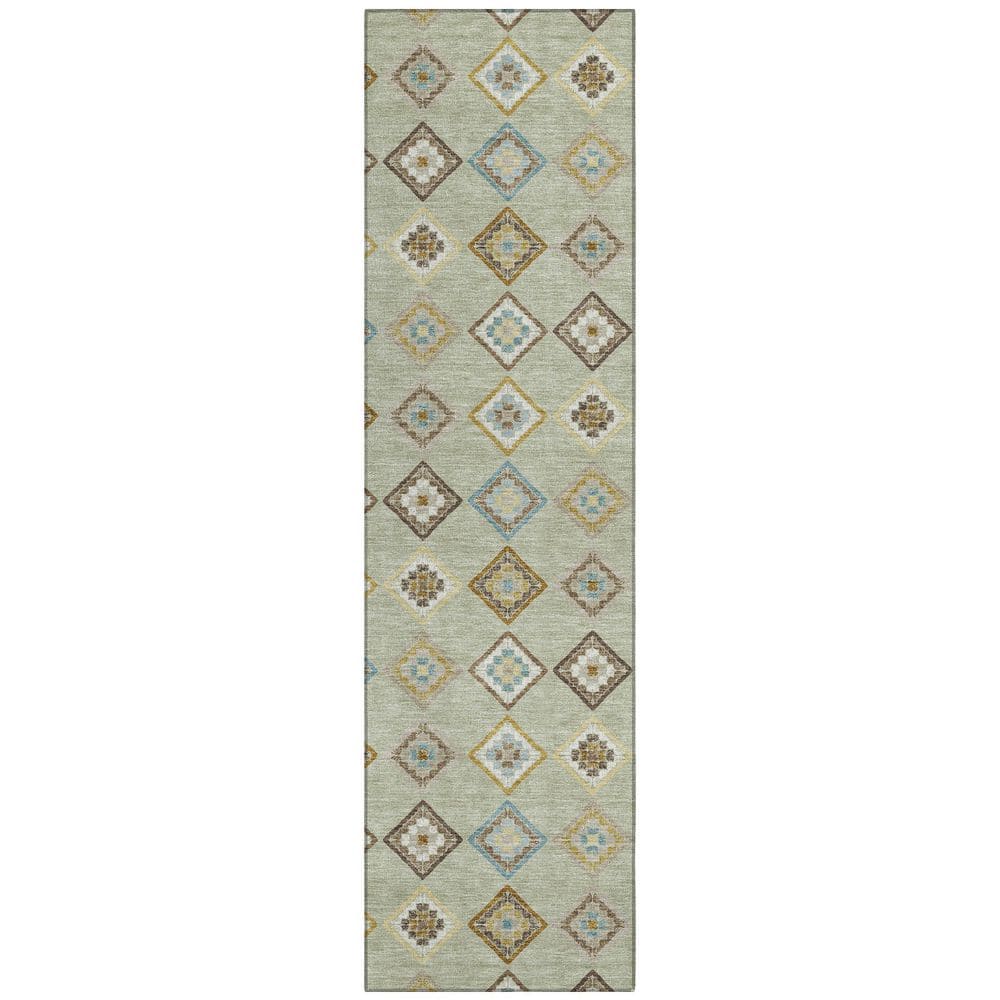 Chantille Machine Washable Indoor/Outdoor Abstract ACN2624 Celery 2 ft. x 7 ft. Runner Rug price history on PriceWatchPro