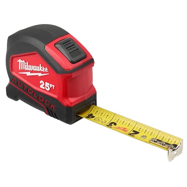 The Original Pink Box 25-ft Auto Lock Tape Measure with Metric and Standard  Measurements, Easy-to-Read Markings and Retractable Blade in the Tape  Measures department at