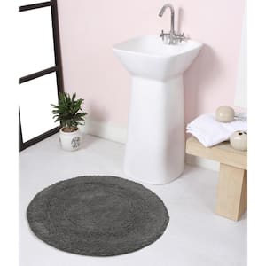 Radiant Collection 100% Cotton Bath Rugs Set, 22 in. Round, Gray