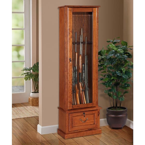 American Furniture Classic 8 Gun Cabinet , Medium Brown