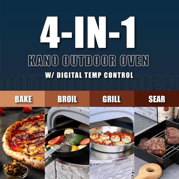 PROKAn KANO 16 in. 4-in-1 Propane Outdoor Pizza Oven With Digital