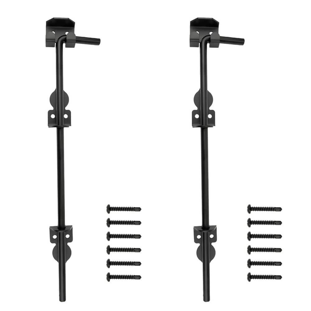 2-Pack Heavy Duty Black Powder Coated Cane Bolt, Alloy Steel Rustproof Gate Drop Rod for Indoor Outdoor Fence Security price history on PriceWatchPro