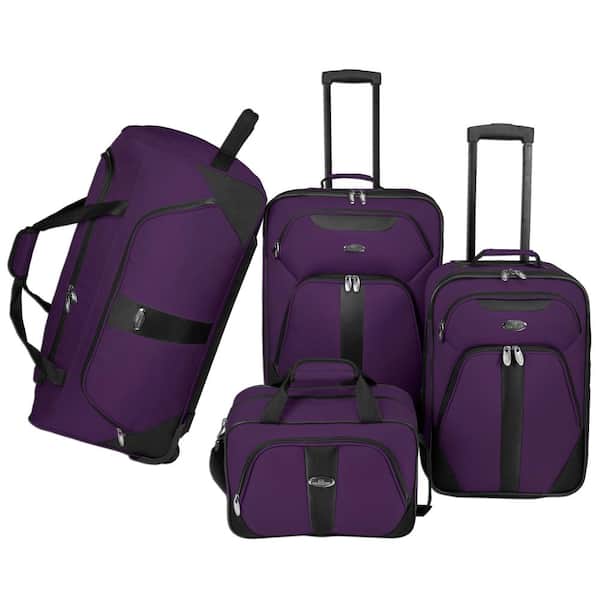 U.S. Traveler 4-Piece Luggage Set, Purple
