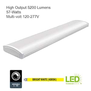 4 ft. High Output 5200 Lumens Integrated LED Dimmable White Wraparound Light 4000K Bright White 120-277V (4-Pack)