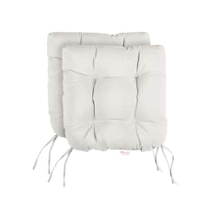 Sunbrella Canvas Natural Tufted Chair Cushion Round U-Shaped Back 19 x 19 x 3 (Set of 2)