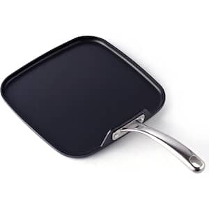 11 in. Hard-Anodized Aluminum Nonstick Griddle in Black