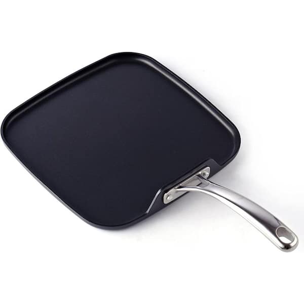 Cooks Standard 11 in. Hard-Anodized Aluminum Nonstick Griddle in Black