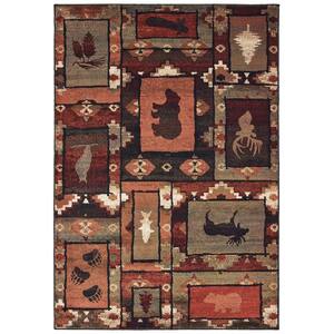 Lodge Cabin Rustic Bear Panel Black Area Rug *FREE SHIPPING* 8x10 7'10" x 9'10 