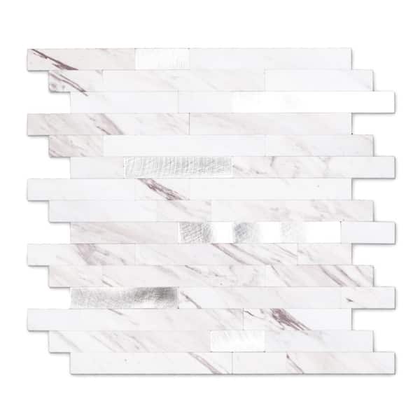 Yipscazo Marble Collection Carla 12 in. x 12 in. PVC Peel and Stick Tile (5 sq. ft./5-Sheets)