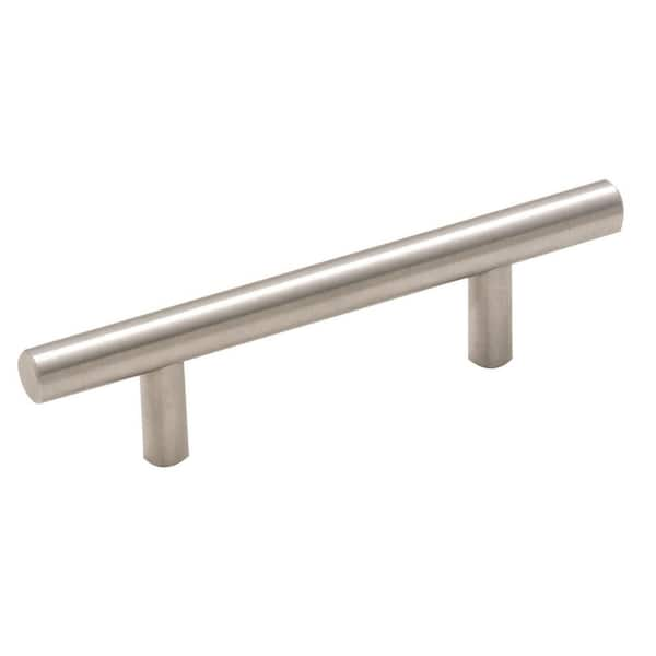 Amerock Bar Pulls 3 in. (76mm) Modern Sterling Nickel Bar Cabinet Pull ...