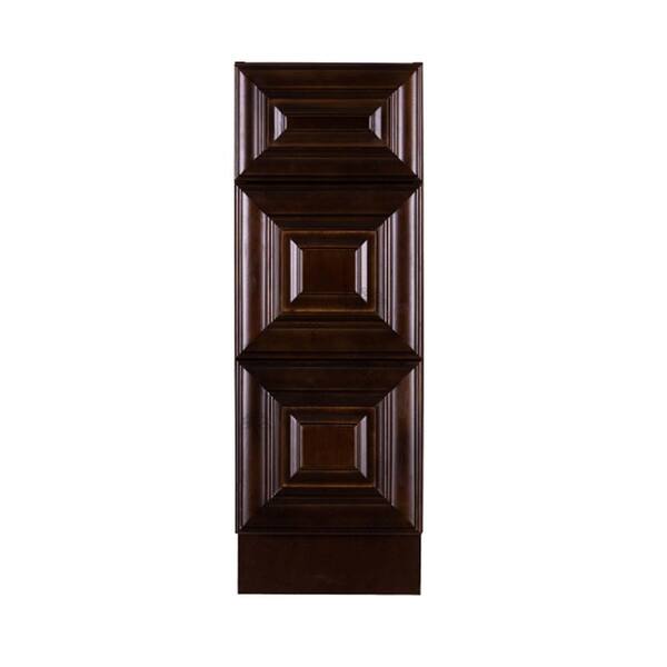 LIFEART CABINETRY Edinburgh Espresso Plywood Raised Panel Stock Assembled Base Drawer Kitchen Cabinet (21 in. W x 34.5 in. H x 24 in. D)