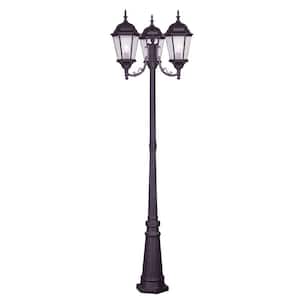 Home Decorators Collection Brimfield 3 Head Aged Iron Outdoor Post Light Hb7019a 292 The Home Depot