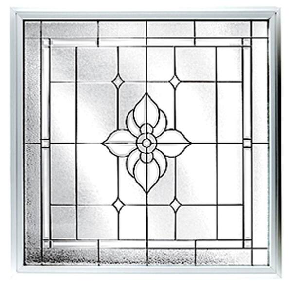 Hy-Lite Black Patina Caming Spring Flower Pattern Decorative Glass Driftwood Vinyl Fin Fixed Picture Window-DISCONTINUED