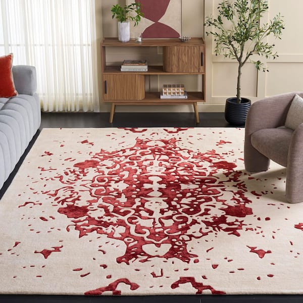 Fifth Avenue 8 ft. x 10 ft. Red/Blue Splash Medallion Area Rug