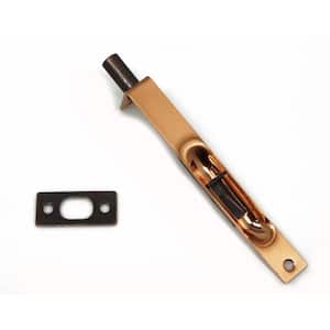 6 in. Solid Brass Flush Bolt with Square End in Bright Copper