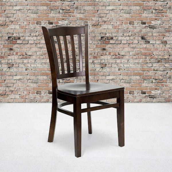 Walnut Wood Seat/Walnut Wood Frame Restaurant Chairs (Set of 2)