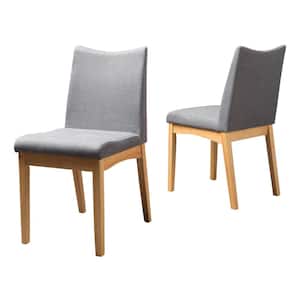 Magnolia Dark Grey Fabric with Walnut Finish Dining Chairs (Set of 2)