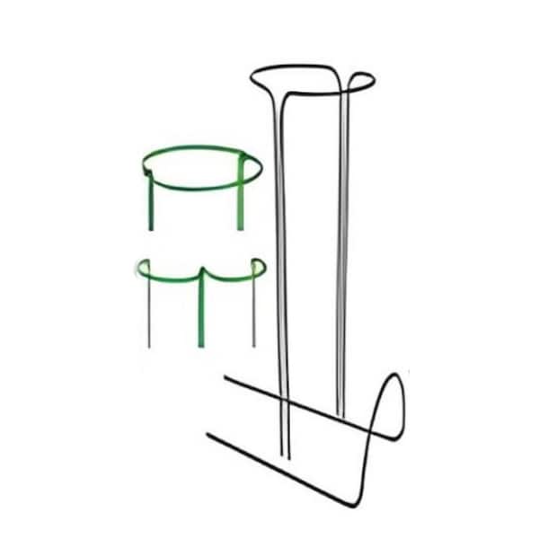 9.8 in. W, 15.7 in. H, U-type Plant Support Stakes Garden Flower Single Stem Cage Support Ring (2-Pieces)