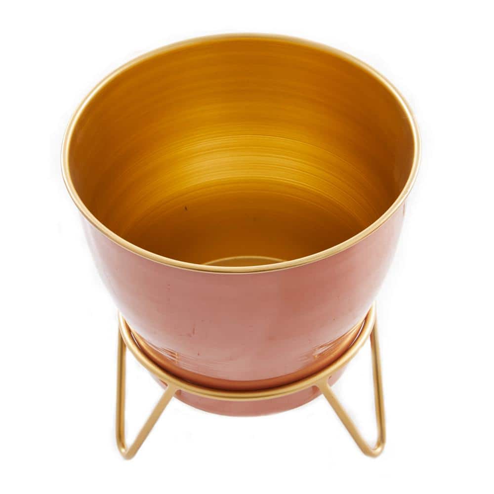 Novogratz Pink Metal Planter Set with Stands, Medium