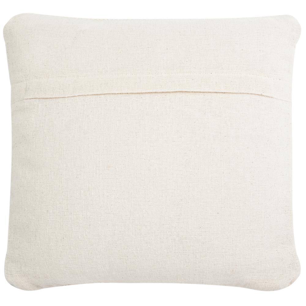 Beige and Blue Hand Loomed Wool Square Pillow