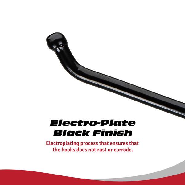 thumbnail image 2 of 50 Pack 4 Inch Locking Black Plastic Peg Hooks For 1/8" To 1/4" Pegboard - With 4 Keys 2 of 4