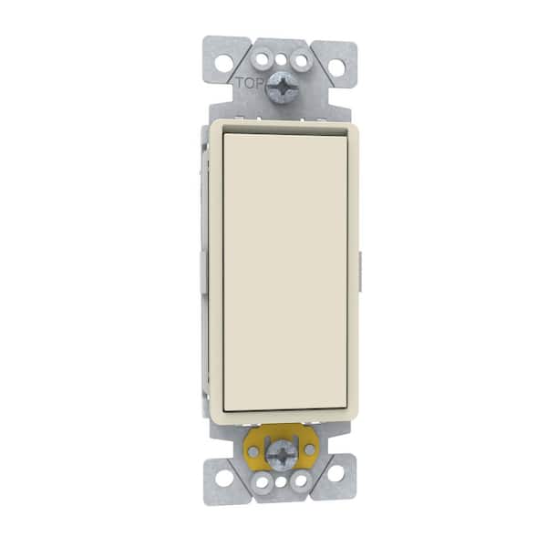 X Series 20 Amp Single Pole/3-Way Switch Module Rocker Back Wire Light Switch Matte Light Almond