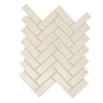Restore Ivory 9 in. x 12 in. Glazed Ceramic Herringbone Mosaic Tile (0.6 sq. ft./each)