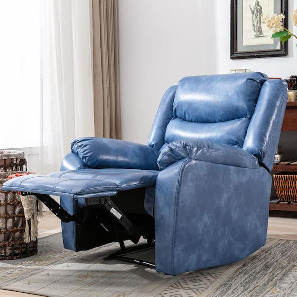 blue electric recliner