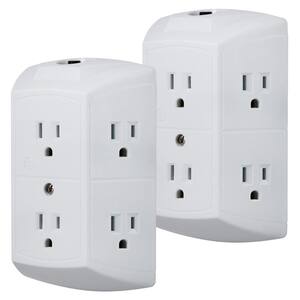 6-Outlet Grounded Tap with Resettable Circuit Breaker, (2-Pack)