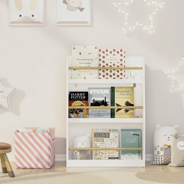 フクれいみシェルフ Great Value for Money White 22.83 in. x 31.88 in. MDF Freestanding
