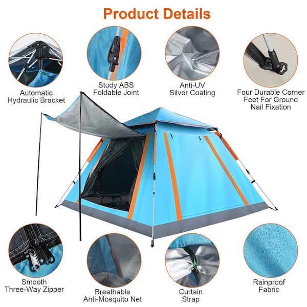 AOPSPS 8 ft. x 8 ft. + Blue + Polyester Fabric Foldable Outdoor