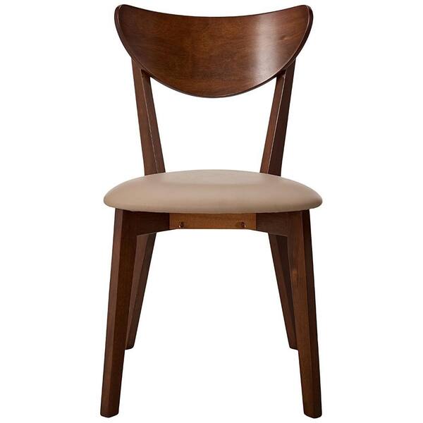 Benzara Brown We-Designed Wooden Dining Side Chair (Set of 2)