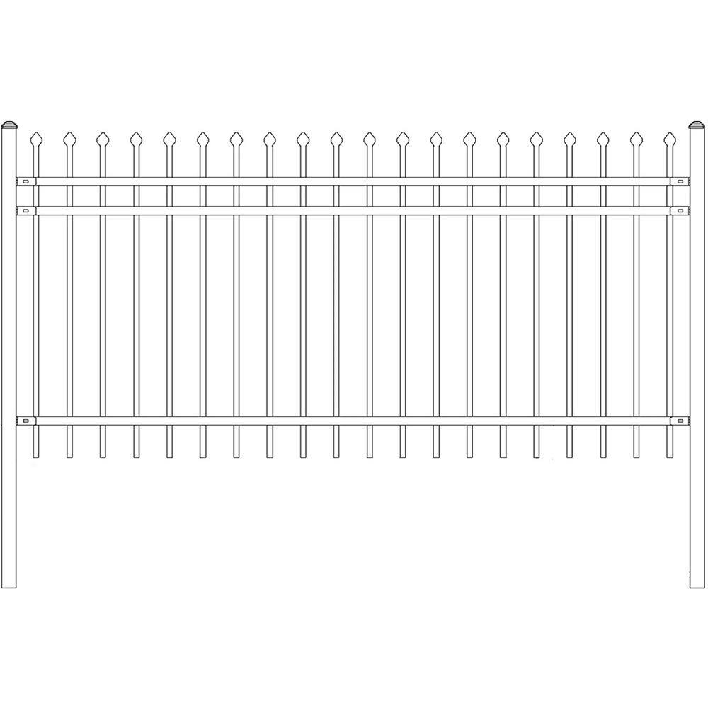 Rome Style Black Steel Garden Fence 8 x 4 ft