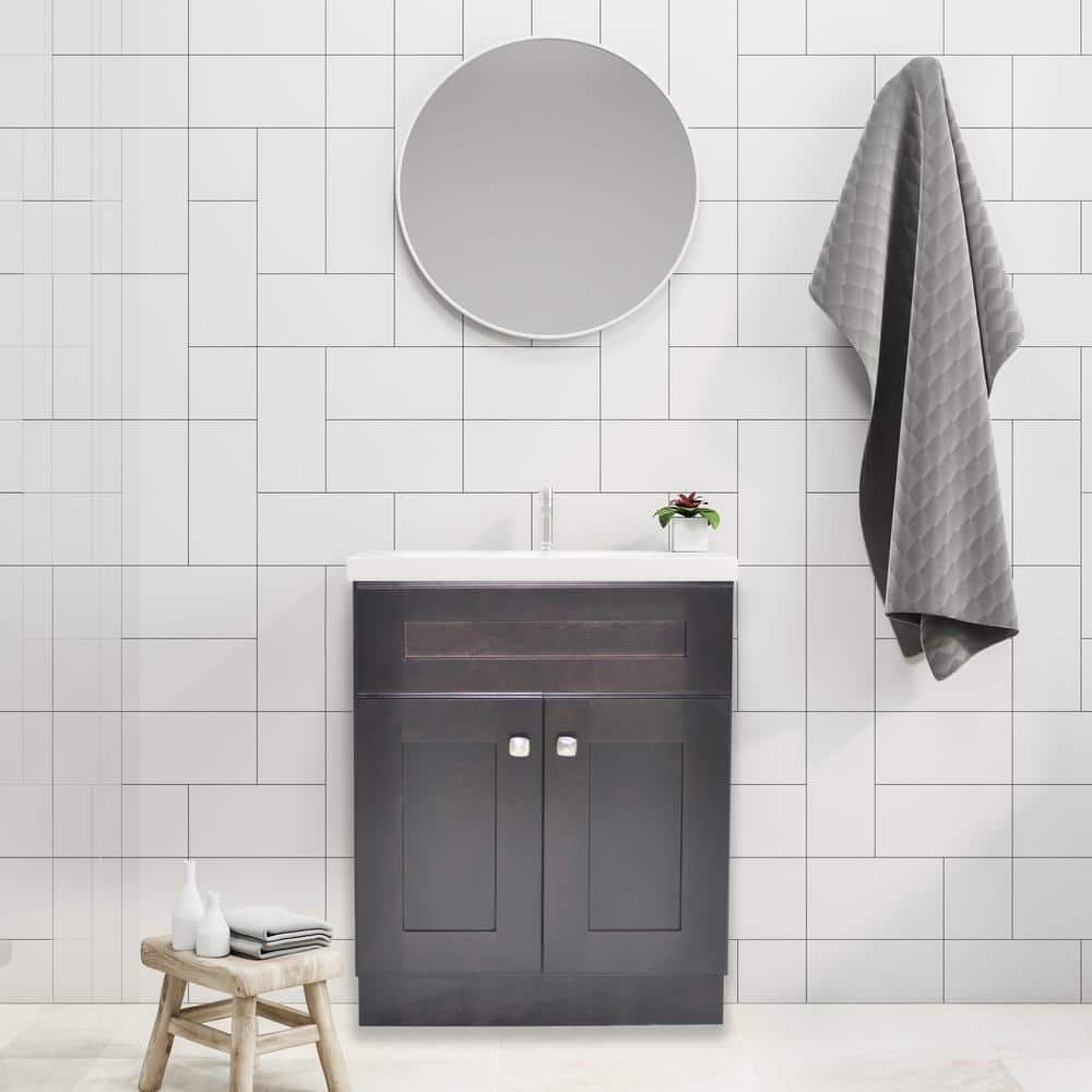 Brookings 24 Inch Espresso Solid Wood Shaker Bathroom Vanity