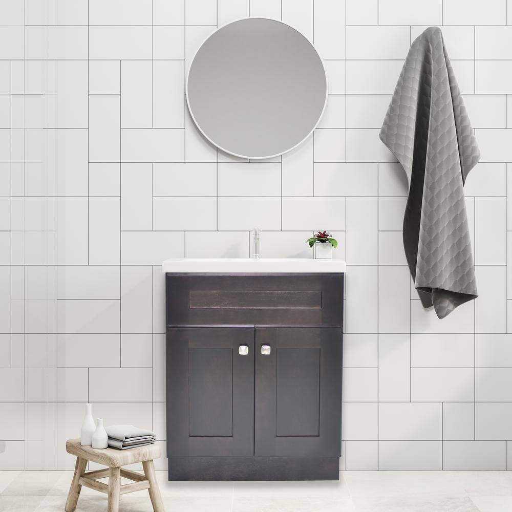 Brookings 30 Inch Espresso Solid Wood Bathroom Vanity