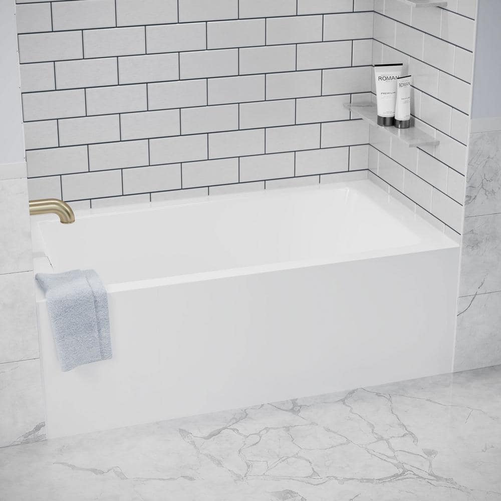 Grayley 60'' White Acrylic Alcove Soaking Bathtub